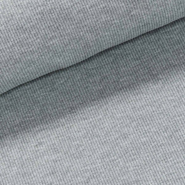 Žebrovaný bavlněný úplet 6222 5004 středně hrubý, světle šedý melír, š.108cm, (látka v metráži)