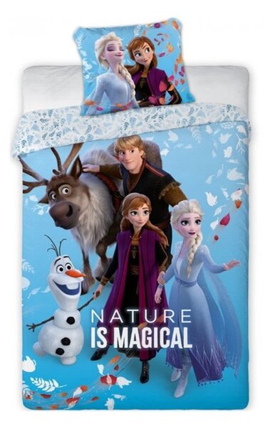 Bavlněné povlečení Ledové království - Frozen - motiv Magická příroda - 100% bavlna - 70 x 90 cm + 140 x 200 cm