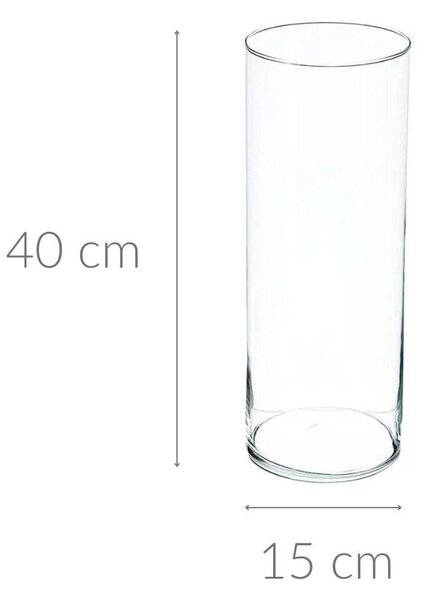Skleněná váza CYLINDER, 40 cm