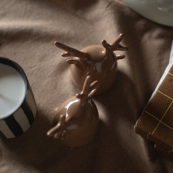 DBKD Set keramických dekorací Deer Twins - Shiny Nougat DK400