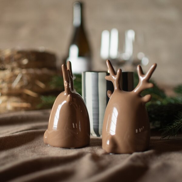 DBKD Set keramických dekorací Deer Twins - Shiny Nougat DK400