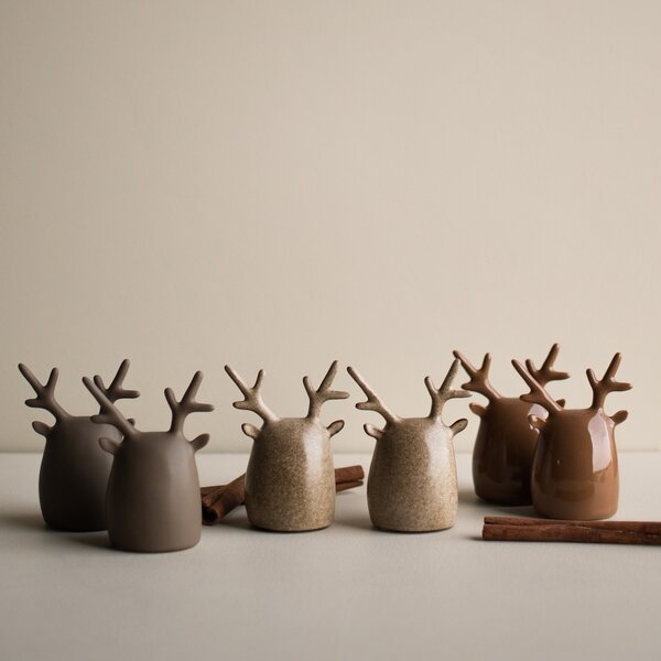 DBKD Set keramických dekorací Deer Twins - Beige DK401