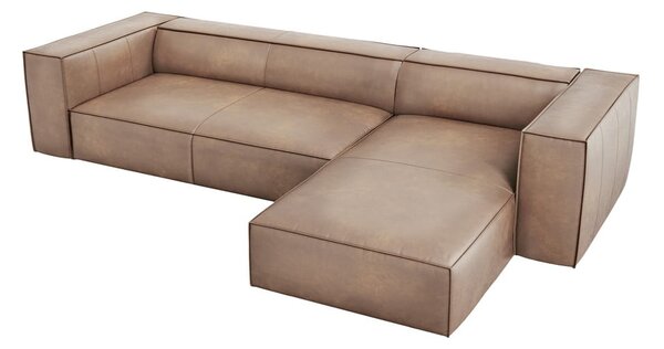 Světle hnědá kožená rohová pohovka (pravý roh) Madame – Windsor & Co Sofas