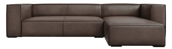 Hnědá kožená rohová pohovka (pravý roh) Madame – Windsor & Co Sofas