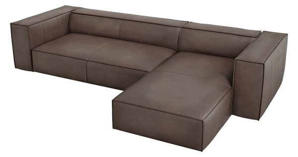 Hnědá kožená rohová pohovka (pravý roh) Madame – Windsor & Co Sofas
