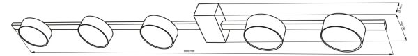 LED Stropní svítidlo JOY 5xGX53/6W/230V černá