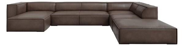 Hnědá kožená rohová pohovka (pravý roh) Madame – Windsor & Co Sofas