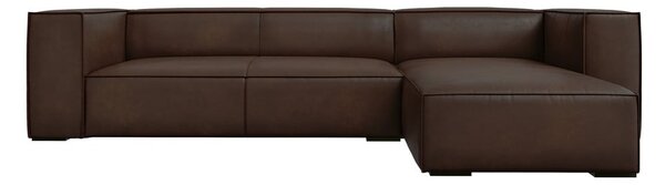 Tmavě hnědá kožená rohová pohovka (pravý roh) Madame – Windsor & Co Sofas