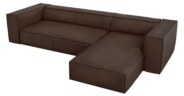 Tmavě hnědá kožená rohová pohovka (pravý roh) Madame – Windsor & Co Sofas