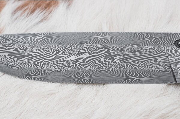Lovecký damaškový nůž 14 cm kaštan