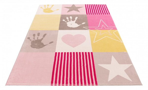 Dětský kusový koberec Stars 411 pink 120x170 cm