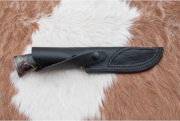 Lovecký damaškový nůž 14 cm kaštan