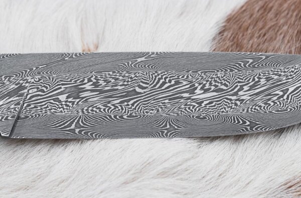 Lovecký damaškový nůž 14 cm kaštan