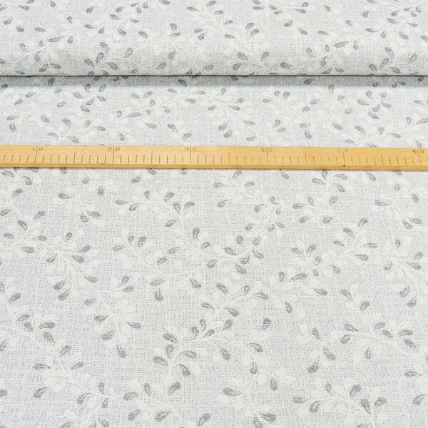 Směsové plátno 403004 TALCA GREY 91, šedé listy, š.140cm (látka v metráži)