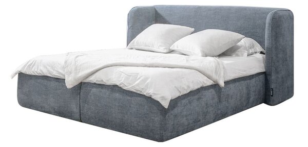 Světle šedá čalouněná dvoulůžková postel s úložným prostorem s roštem 180x200 cm Louise – Bobochic Paris