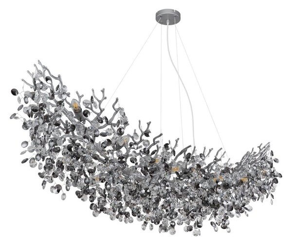Globo 64138H4S - Lustr na lanku QUEENA 16xE14/40W/230V stříbrná