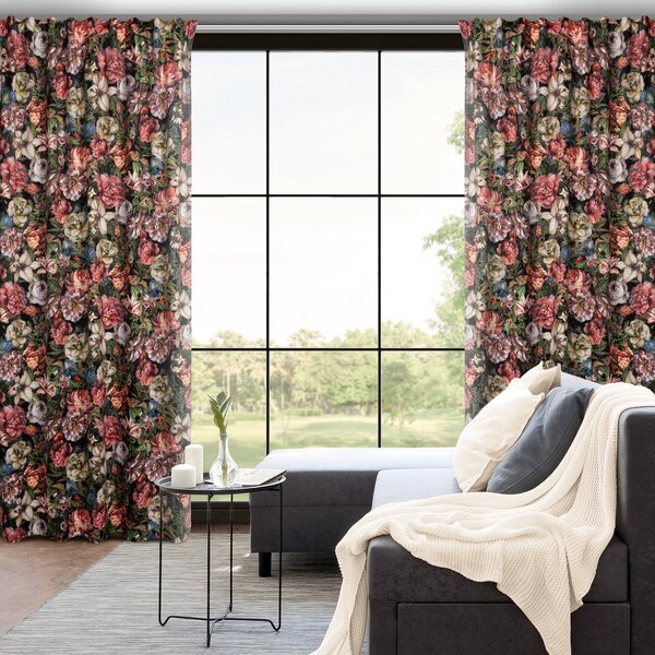 ZATEMŇOVACÍ ZÁVĚS NA PÁSCE PEONIA 140X270 CM VZOROVANÁ