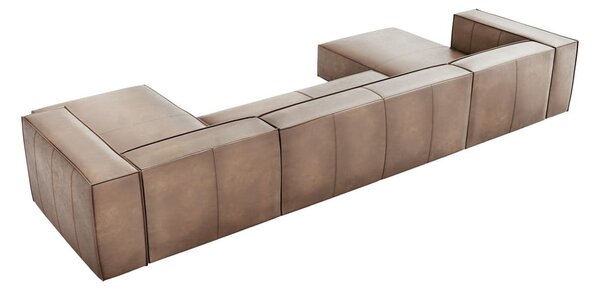 Světle hnědá kožená rohová pohovka (do "U") Madame – Windsor & Co Sofas