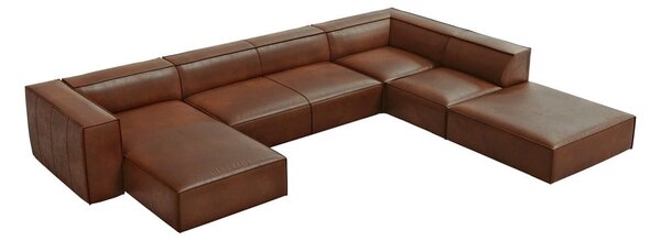 Koňakově hnědá kožená rohová pohovka (pravý roh) Madame – Windsor & Co Sofas