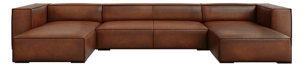 Koňakově hnědá kožená rohová pohovka (do "U") Madame – Windsor & Co Sofas