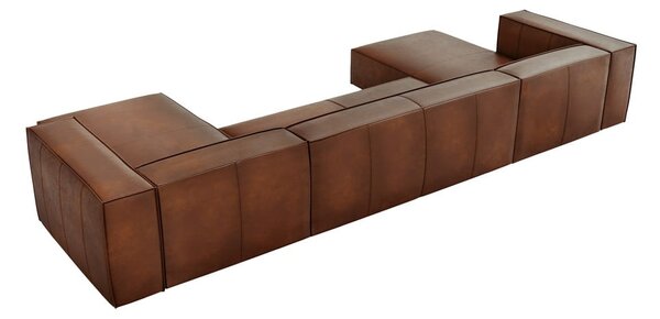 Koňakově hnědá kožená rohová pohovka (do "U") Madame – Windsor & Co Sofas