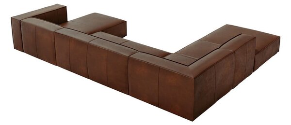 Koňakově hnědá kožená rohová pohovka (levý roh) Madame – Windsor & Co Sofas