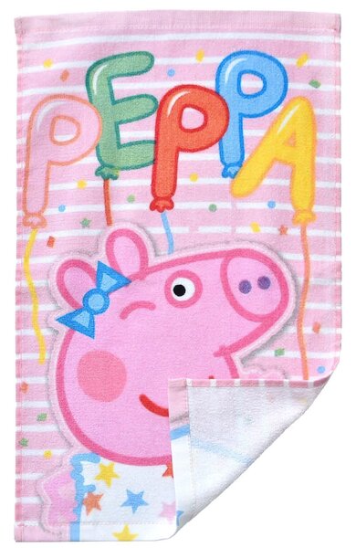 Carbotex dětský froté ručník PRASÁTKO PEPINA (PEPPA) NAROZEINOVÁ OSLAVA, růžový, 30x50cm