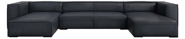 Černá kožená rohová pohovka (do "U") Madame – Windsor & Co Sofas