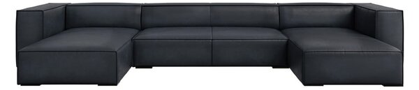 Tmavě modrá kožená rohová pohovka (do "U") Madame – Windsor & Co Sofas