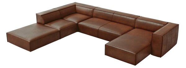 Koňakově hnědá kožená rohová pohovka (levý roh) Madame – Windsor & Co Sofas