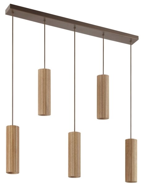 Brilliant - Lustr na lanku LAKEWOOD 5xGU10/10W/230V hnědá