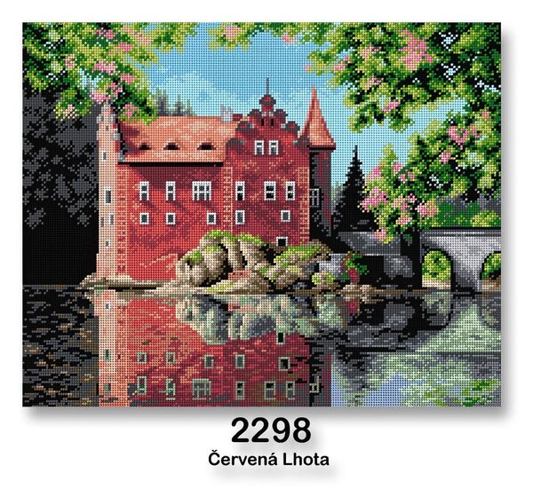 VTC Vyšívací předloha, obrázek na vyšívání 70242/2298, zámek Červená Lhota, 40x50cm
