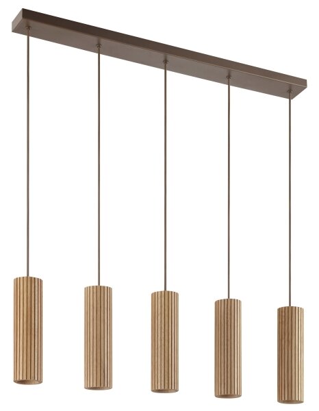 Brilliant - Lustr na lanku LAKEWOOD 5xGU10/10W/230V hnědá