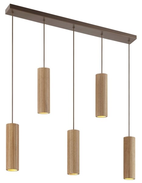 Brilliant - Lustr na lanku LAKEWOOD 5xGU10/10W/230V hnědá
