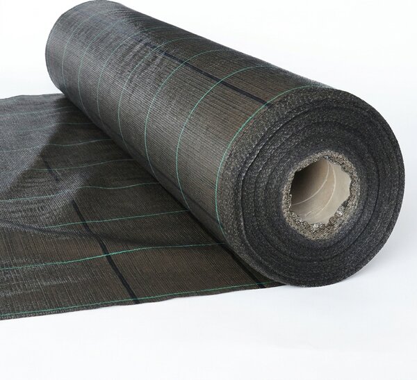 Tkaná mulčovací textilie AGROJUTEX, s UV stabilizací, gramáž 100 g/m2, černo-hnědá, š.165cm (látka v metráži)