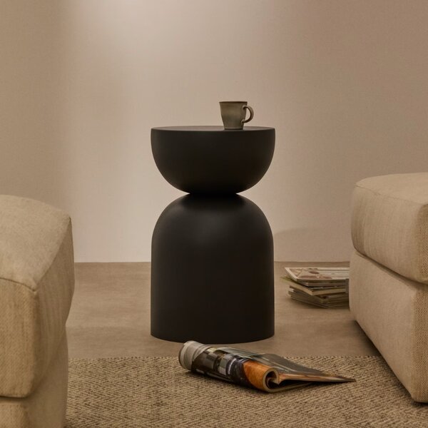 Šedý kovový odkládací stolek Kave Home Rachell 30,5 cm