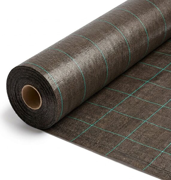 Tkaná mulčovací textilie AGROJUTEX, s UV stabilizací, gramáž 100 g/m2, černo-hnědá, š.165cm (látka v metráži)
