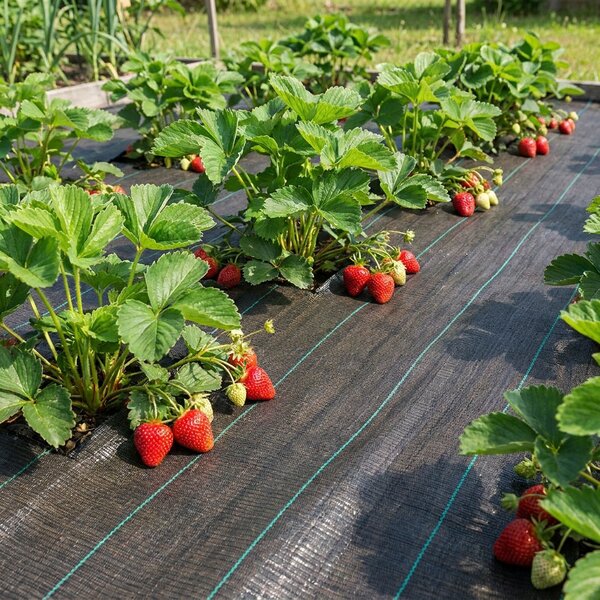 Tkaná mulčovací textilie AGROJUTEX, s UV stabilizací, gramáž 100 g/m2, černo-hnědá, š.165cm (látka v metráži)