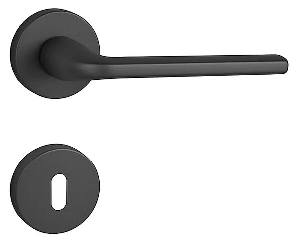 Dveřní kování MP FO - MILLY - R (BS - Černá matná), klika-klika, Bez spodní rozety, MP BS (černá mat)