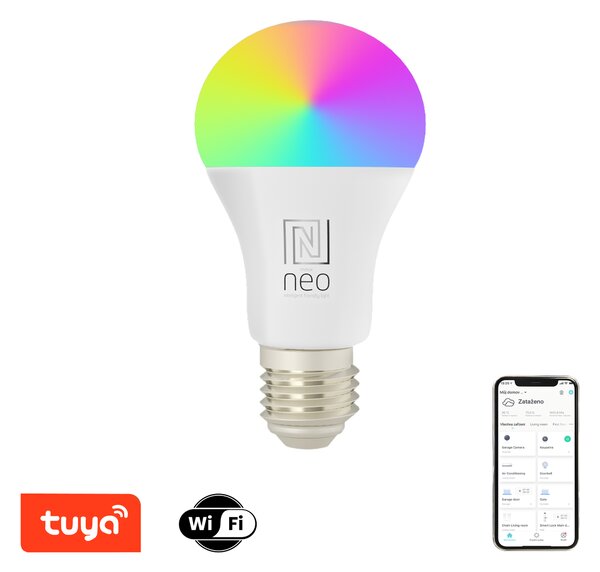 Immax NEO LITE Smart žárovka LED E27 9W RGB+CCT, stmívatelná, WiFi, Tuya, Beacon