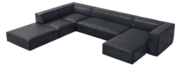 Tmavě modrá kožená rohová pohovka (levý roh) Madame – Windsor & Co Sofas