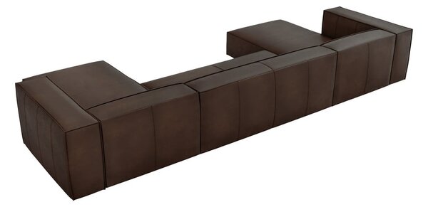 Tmavě hnědá kožená rohová pohovka (do "U") Madame – Windsor & Co Sofas