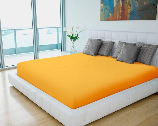 Polášek jersey prostěradlo 90x200cm, tmavě žluté