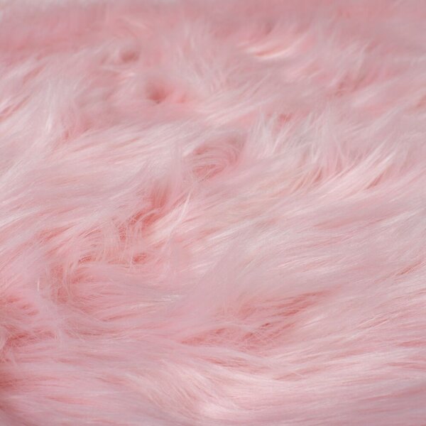 Kusový koberec Faux Fur Sheepskin Pink kruh 120x120 cm