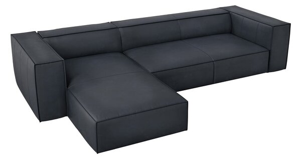 Tmavě modrá kožená rohová pohovka (levý roh) Madame – Windsor & Co Sofas
