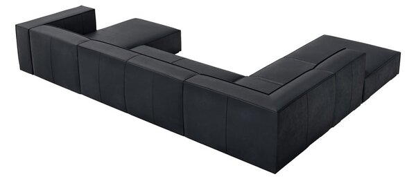 Tmavě modrá kožená rohová pohovka (levý roh) Madame – Windsor & Co Sofas