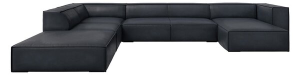 Tmavě modrá kožená rohová pohovka (levý roh) Madame – Windsor & Co Sofas