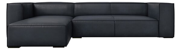Tmavě modrá kožená rohová pohovka (levý roh) Madame – Windsor & Co Sofas