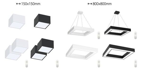 Immax NEO CANTO SLIM Smart závěsné svítidlo 80x80x7cm 60W černé Zigbee 3.0