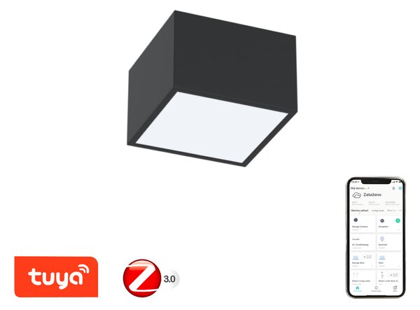 Immax NEO CANTO Smart stropní svítidlo 15x15cm 12W černé Zigbee 3.0